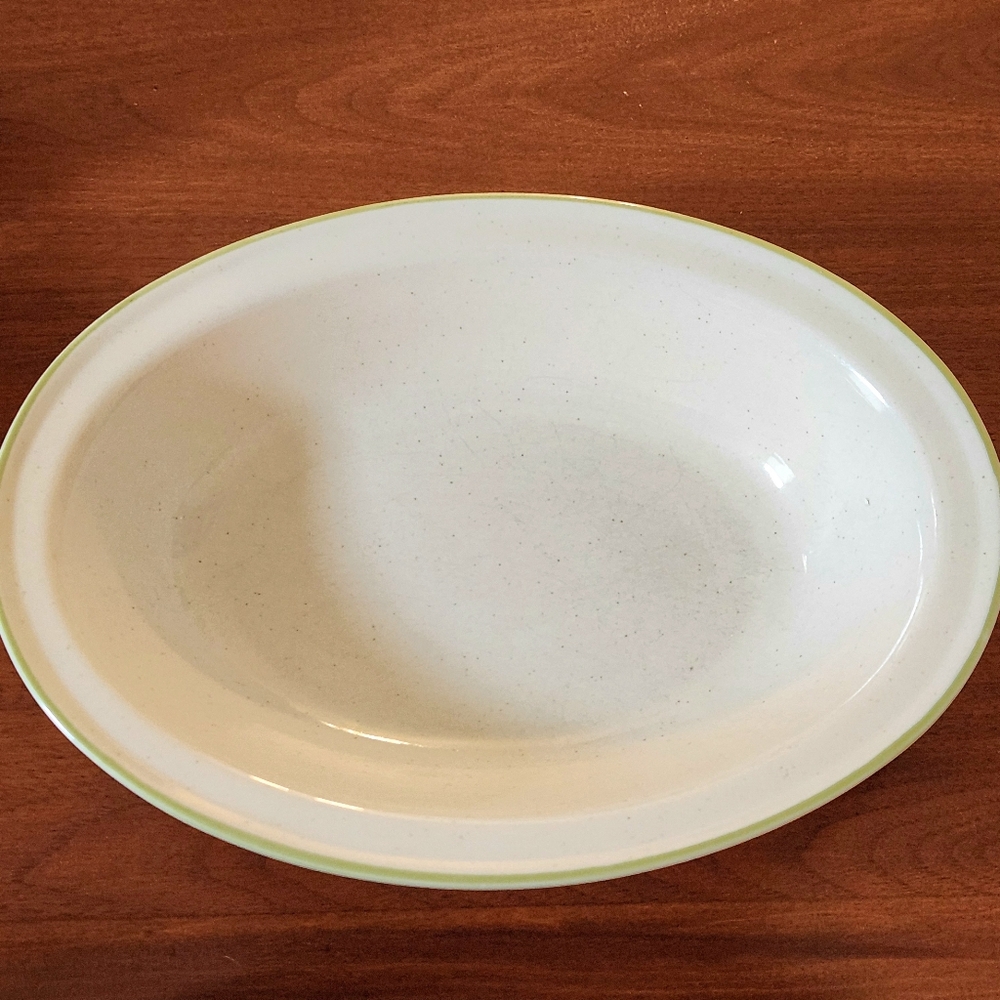 Vintage Country Casual “Spring Garden” Oval Vegetable Bowl – Hand-Painted Japan